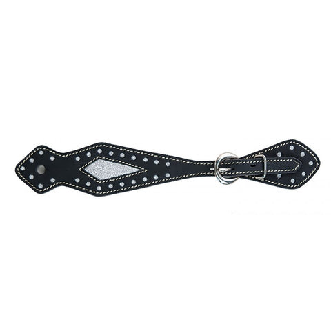 Black And Silver Spotted Spur Strap
