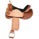 SIERRA ACE CUT-AWAY BARREL RACER SADDLE, MEDIUM TAN - 15"