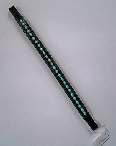 Fancy Browband - Turquoise Crystals