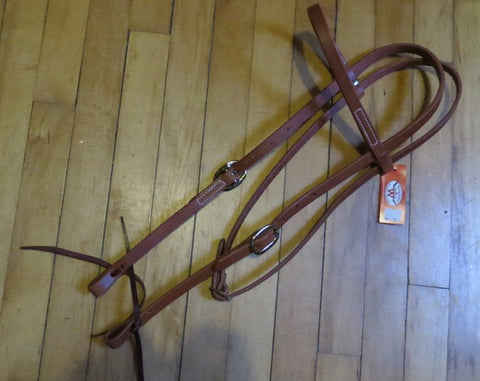 Harness Leather Headstall - Stainless Hardware